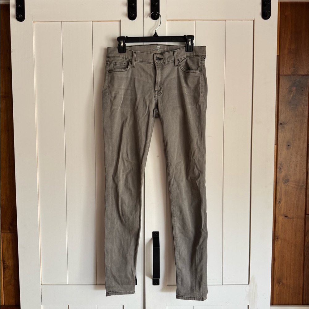 7 For All Mankind Grey Skinny Jeans